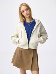 Women's Double Face Sweat Full-Zip Hoodie | GU US