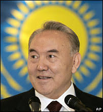 President Nursultan Nazarbayev. Mr Nazarbayev led Kazakhstan to independence in 1991 - _42946633_nursultan_ap203