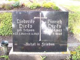 Grab von Hinrich Dirks (15.09.1893-01.07.1965), Friedhof Bagband