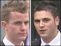 Ryan Robinson [left] and Robin McCullough were both jailed - _42467034_ardsstab2way