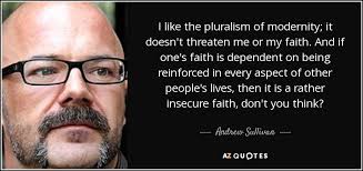 Andrew Sullivan quote: I like the pluralism of modernity; it doesn ... via Relatably.com