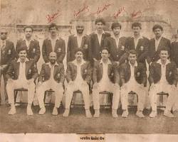 Image of vintage photo of early Indian cricket players