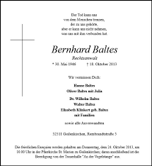 Anzeige für Bernhard Baltes