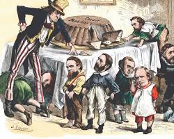 Image of Crédit Mobilier of America scandal cartoon Central Pacific Contract and Finance Company