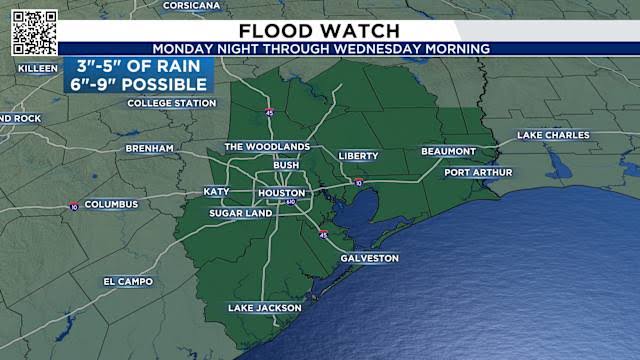 Tropical Storm Edouard makes landfall near Texas-Louisiana border Tuesday afternoon; flood watch and tropical storm warning in effect for Houston and SE Texas