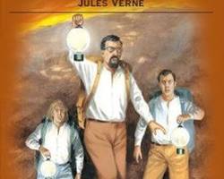 Image of Professor Lidenbrock, Axel, and Hans in Journey to the Center of the Earth