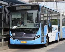 Image of Transjakarta bus in Jakarta Utara