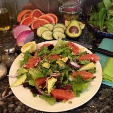 Image result for GRILLED SEA BASS, MANGO, GRAPEFRUIT AND AVOCADO   SALAD