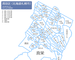 札幌市清田区 マップの画像