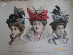 Résultat de recherche d'images pour "chapeaux femme année 1900"