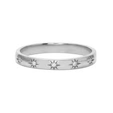 Starburst Etched Flush Diamond Band