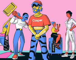 Image of history of disintermediation marketing Dell Direct computer 1990s Apple Store interior modern Tesla showroom storefront Warby Parker glasses online D2C brand logos Shopify ecommerce platform dashboard Amazon warehouse robots delivery drone