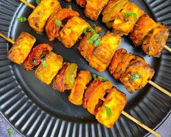 Paneer tikka cooked in air fryer