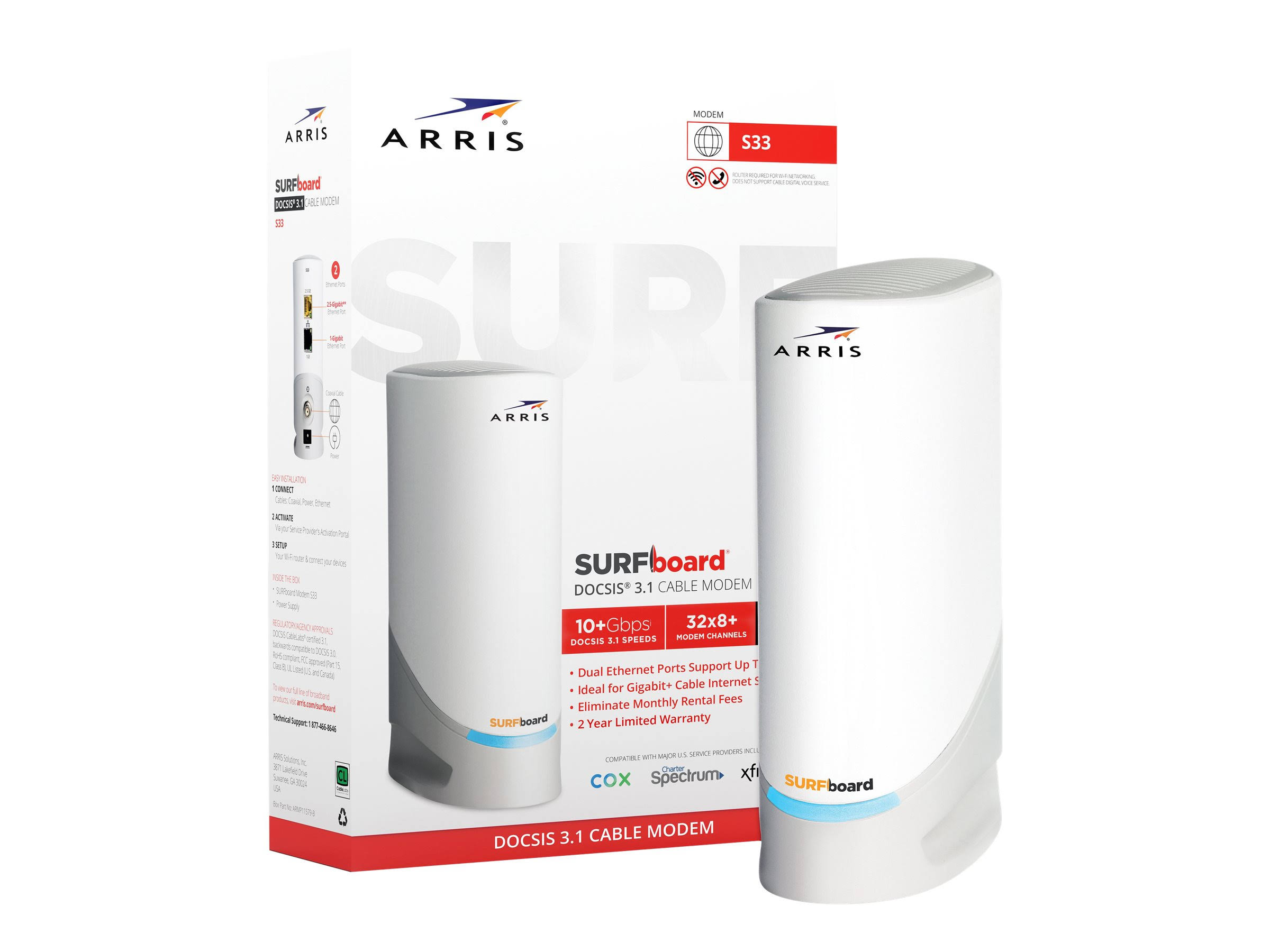 Arris Surfboard S33 DOCSIS 3.1 Multi-Gigabit Cable Modem