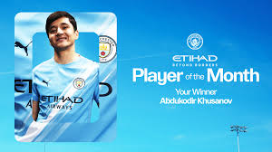 Khusanov voted Etihad Player of the Month