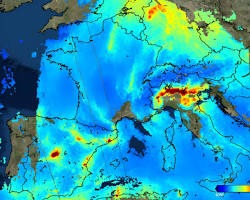 صورة satellite image showing air pollution