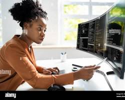 programmer writing code on a computer resmi