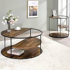 Amazon.com: Furniture of America Marquesa Wood Round 2-Piece Coffee Table Set in Black : Home & Kitchen