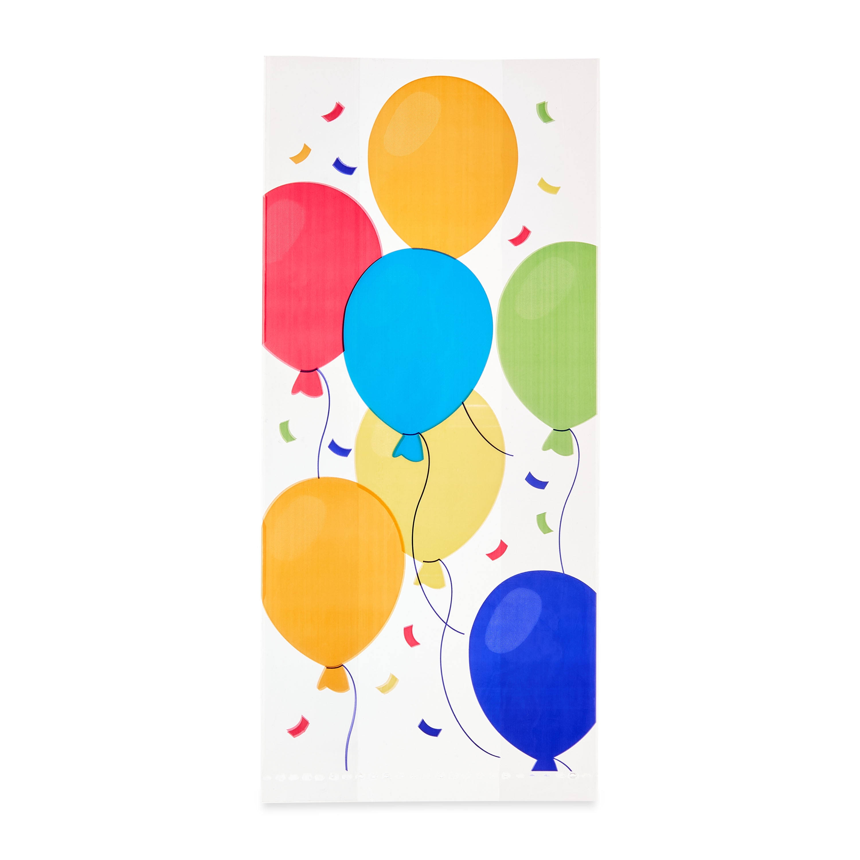Multicolor Balloons Treat Bags with Twist Ties 5" x 3" x 11