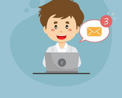 person checking their email inbox resmi