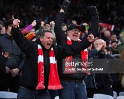 Image of Fans celebrating a goal during an FA Cup match