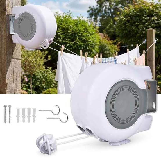 Double Corde à Linge Rétractable Automatique 30m Fixation ...