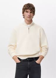 Sweat avec col zippé intérieur soft-touch Mango Man | La Redoute