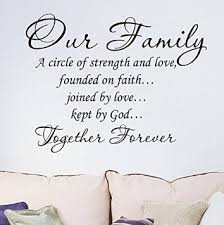 Our Family a Circle of Strength and Love Quotes and Sayings Wall ... via Relatably.com