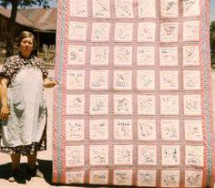 Résultat de recherche d'images pour "hand embroidered quilt with State Birds"