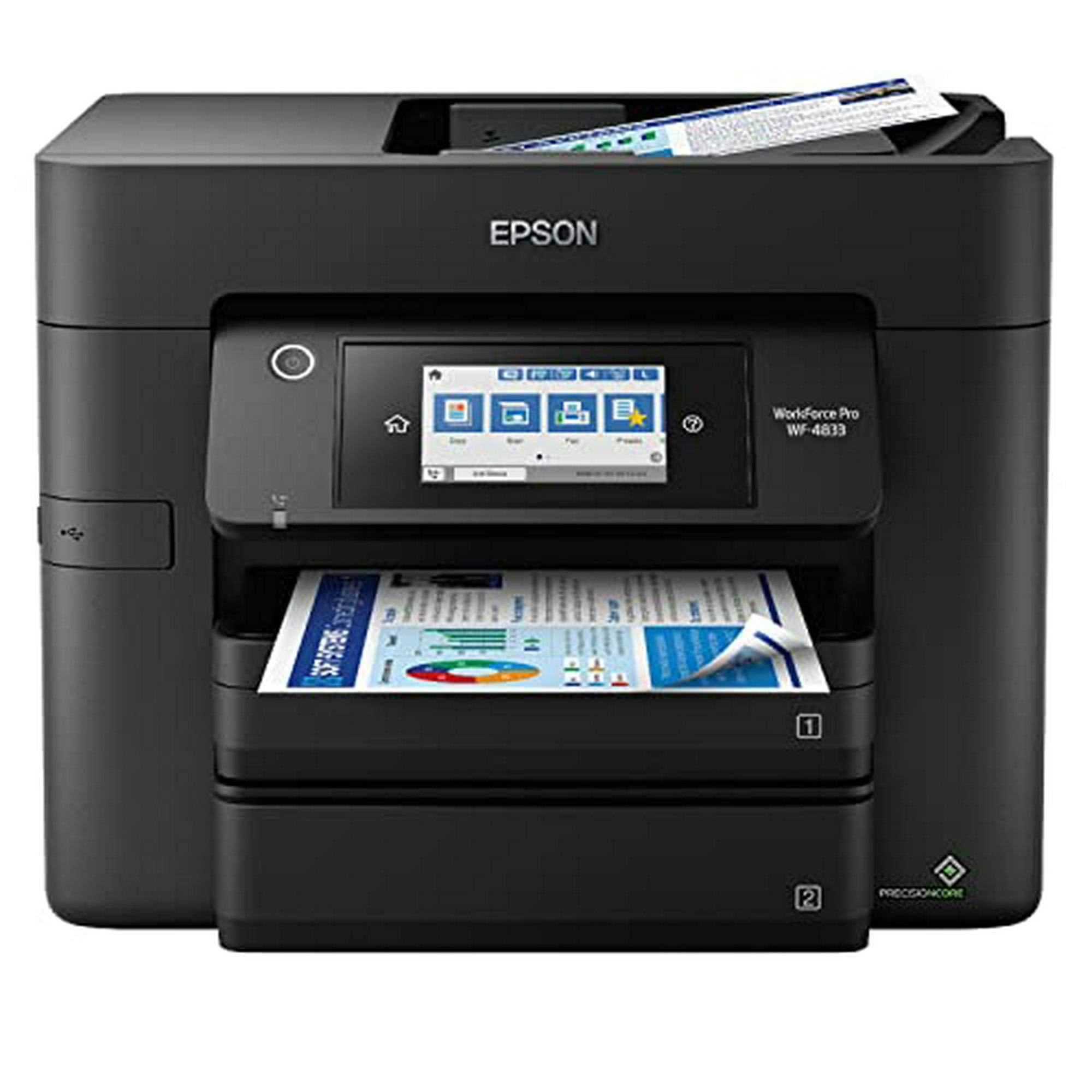 Epson Workforce Pro WF-4833 Wireless All-in-One Printer with Auto 2-Sided Print, 50-page Adf, 500-sheet Paper Capacity, and 4.3" Color Touchscreen