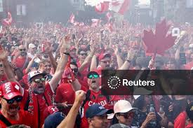 Licensable picture: FIFA World Cup 2026 - Group B - Switzerland v Canada - Canada fans march to the Stadium