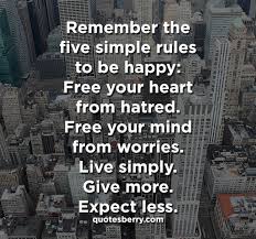 Remember the five simple rules to be happy: Free... | QuotesBerry ... via Relatably.com