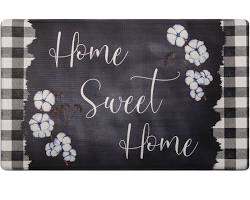 Image of SoHome Cozy Living Home Sweet Home Buffalo Check Border AntiFatigue Kitchen Mat