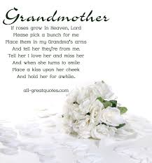 In Loving Memory Cards For Grandmother - If Roses Grow In Heaven Lord via Relatably.com