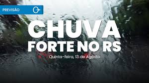 Chuva intensa no RS e rios entram em alerta | Previsão do tempo 13/08/2026