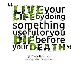 Quotes from Dwis Riyuka: live your LIFE by doing something useful ... via Relatably.com