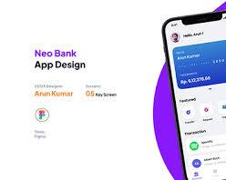 Image of Smartphone with a Neobank app logo on the screen