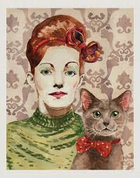 Cat Lady Monica, Deidre Wicks. Chelsea Needlepoint from $77.00 - deidre-wicks-cat-lady-monica-750_large