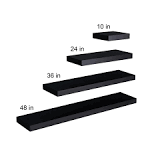 Floating black shelves