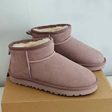 DHgate.com:Womens Chestnut Sheepskin Platform Snow Boots with Fur Trim - Tazz Tasman Luxury Winter Boots:Shoes & Accessories