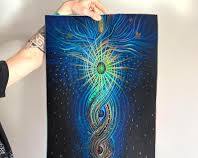 Fabian Jimenez visionary art mandala fractal patterns symmetrical abyss painting, AI generated