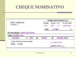 Resultado de imagen para cheque nominativo