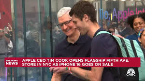 Tim Cook opens Fifth Avenue store as iPhone 16 sales begin