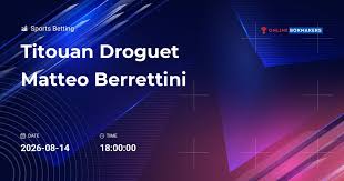 Titouan Droguet vs. Matteo Berrettini 14 August 2026 | H2H, Betting Tips & Odds