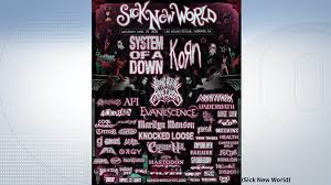 System Of A Down, KoRn, Deftones, and Bring Me The Horizon Headline Sick New World 2026