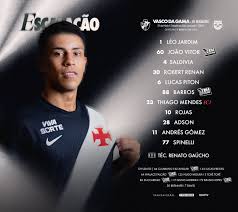 Confira a escalação do Vasco para o jogo contra o Red Bull Bragantino; Cuiabano é opção no banco