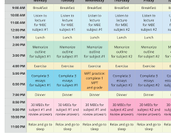 Image of study schedule