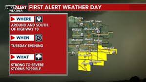 First Alert Weather Day on Tuesday evening due to strong to severe storms