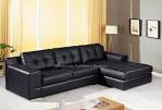 Black leather sectional sohva