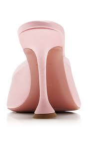 Amina Muaddi Lila Satin Ballet Mules pink | REVERSIBLE